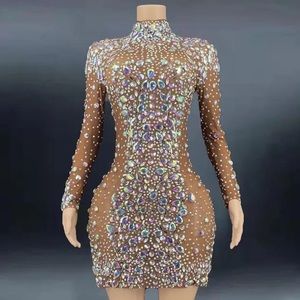 Short Sheer Mesh Dress, Embellished Dress, Wedding Reception Bridal Wear